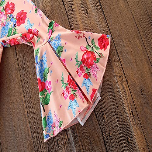 DDDHL Macacão infantil 2023 para meninas verão sem mangas camisola tops desfiada calça rodada padrão