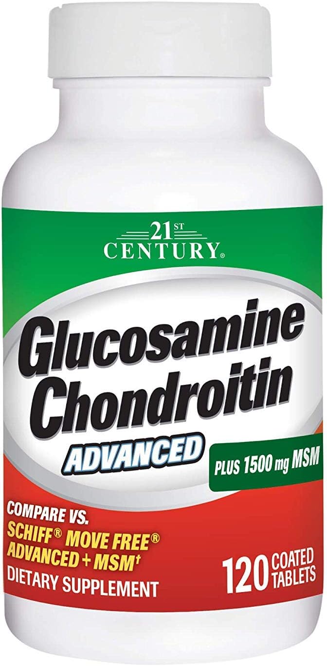 21st Century Glucosamine Chondroitin Advanced Plus MSM Tablets - 120 ct, Pack of 4