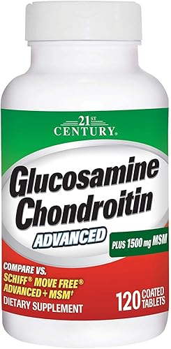 21st Century Glucosamina Condroitina Advanced Plus MSM Tabletas - 120 unidades, paquete de 4