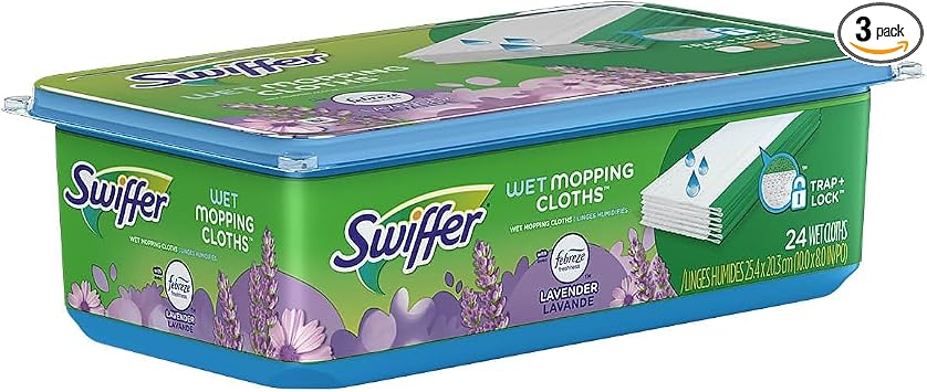 Swiffer Sweeper Wet Mopping Pad Multi Surface Refills for Floor Mop, Lavender & Vanilla