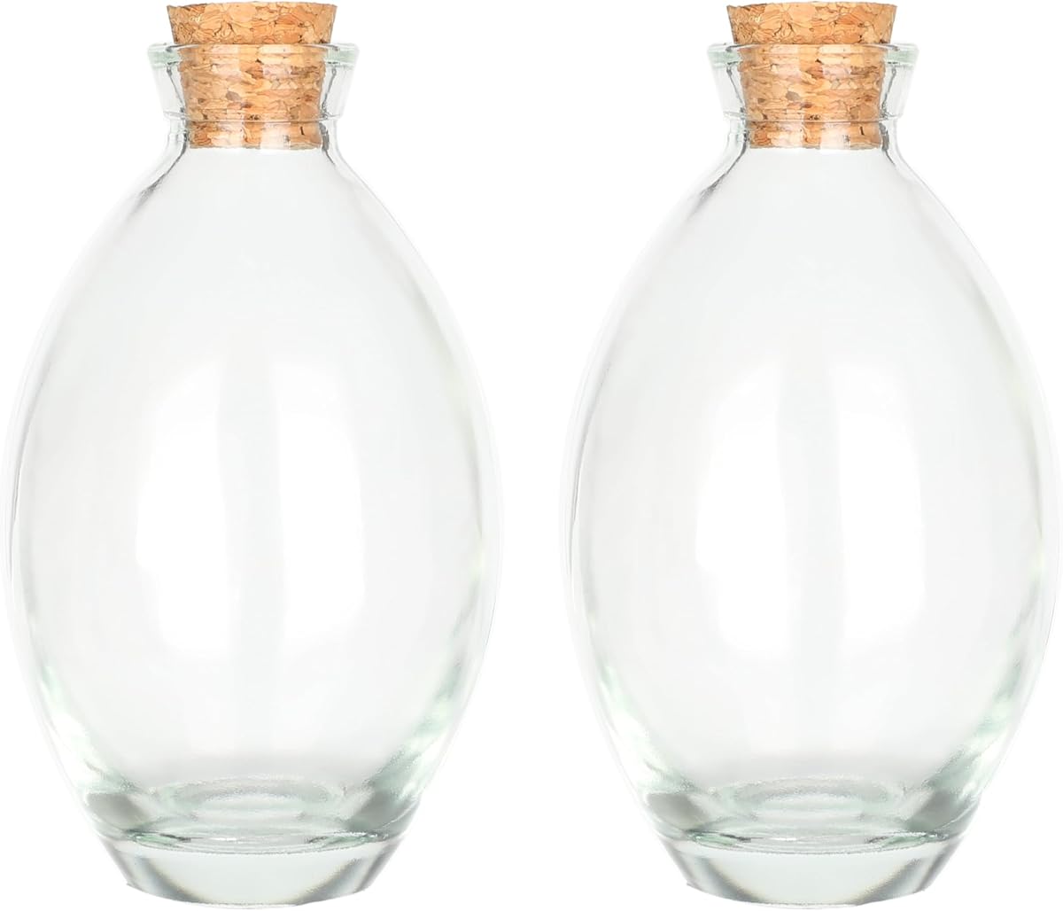 Botellas decorativas de vidrio Magic Season con tapones de corcho (6 fl oz. Botellas oblatas/juego de 2)