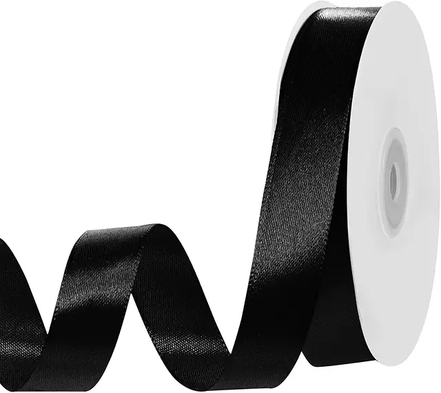 Woric 50M Black Satin Ribbon - 20mm Wide for Gift Wrapping & Crafts