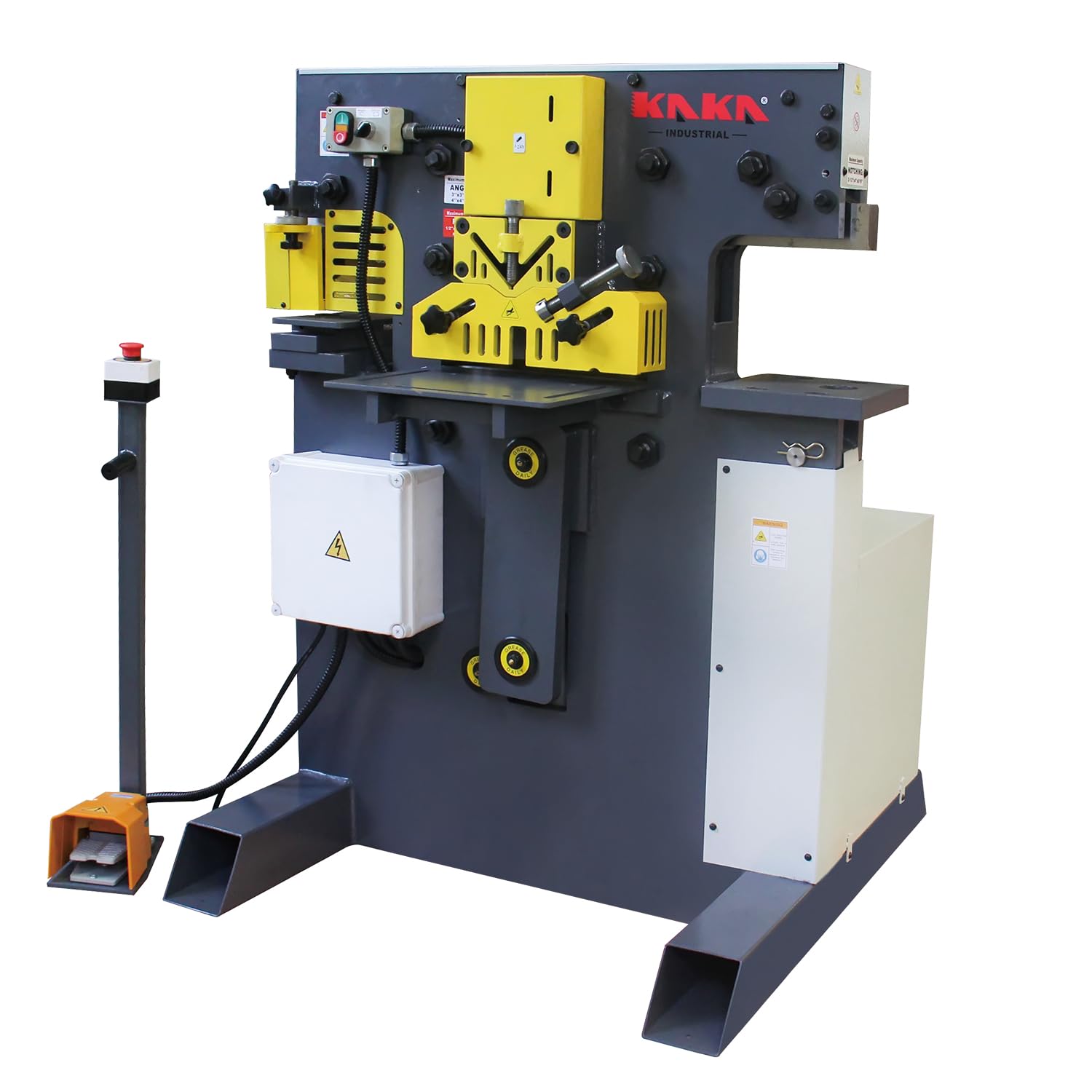 Kaka Industrial 60 Ton multi-function Metal Ironworker M-60 Punch Shear Notcher Brake 220V 3 phase