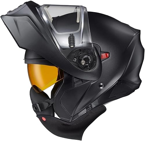 Miniatura 2 de ScorpionEXO GT930 - Casco modular de moto de nieve de aventura para clima frío con escudo eléctrico, caja de respiración y bolsillos para altavoces