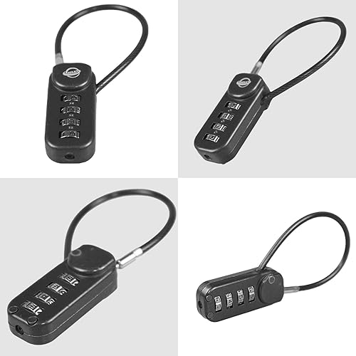 Miniatura 7 de Candado de combinación de 4 dígitos con cable de 4.7 pulgadas (4.7 in) adecuado para casilleros de gimnasio escolar, botes de basura, equipaje,