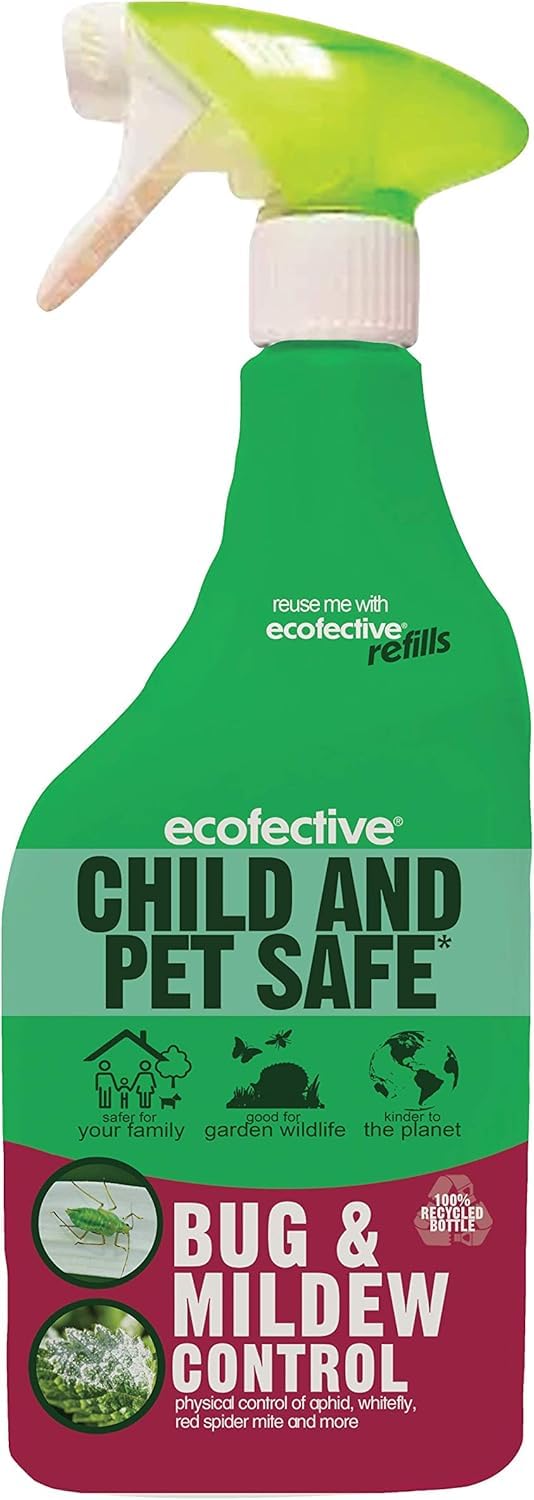 1 Litre, Child and Pet Safe Bug & Mildew Control Spray, Gentle Yet Effective Insect and Mildew Remover for Homes