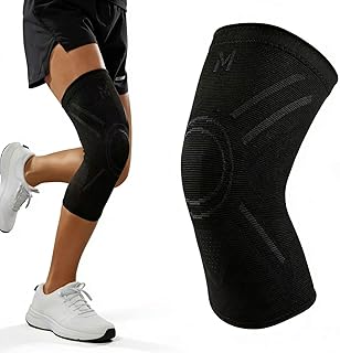 Kniebandage für Männer Damen, Athletics Knieschoner Bandage Knie Kompression Kniestütze Rutschfeste Atmungsaktiv, Kniebandagen Knee Sleeves für Sport Laufen Joggen Volleyball Kraftsport, Schwarz M