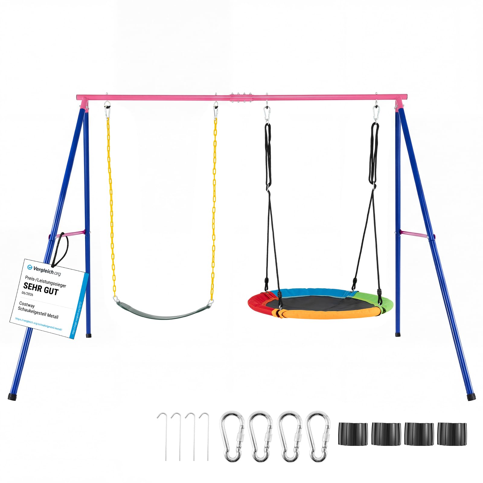 costway 2 en 1 balançoire portique métal