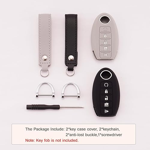 Miniatura 6 de Funda de goma de silicona compatible con accesorios Altima Rogue Sentra Pathfinder Armada Maxima Murano 5 botones funda protectora para llave de