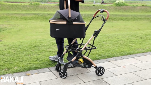 BAKAJI - Kinderwagen voor huisdieren, maximale belasting 15 kg