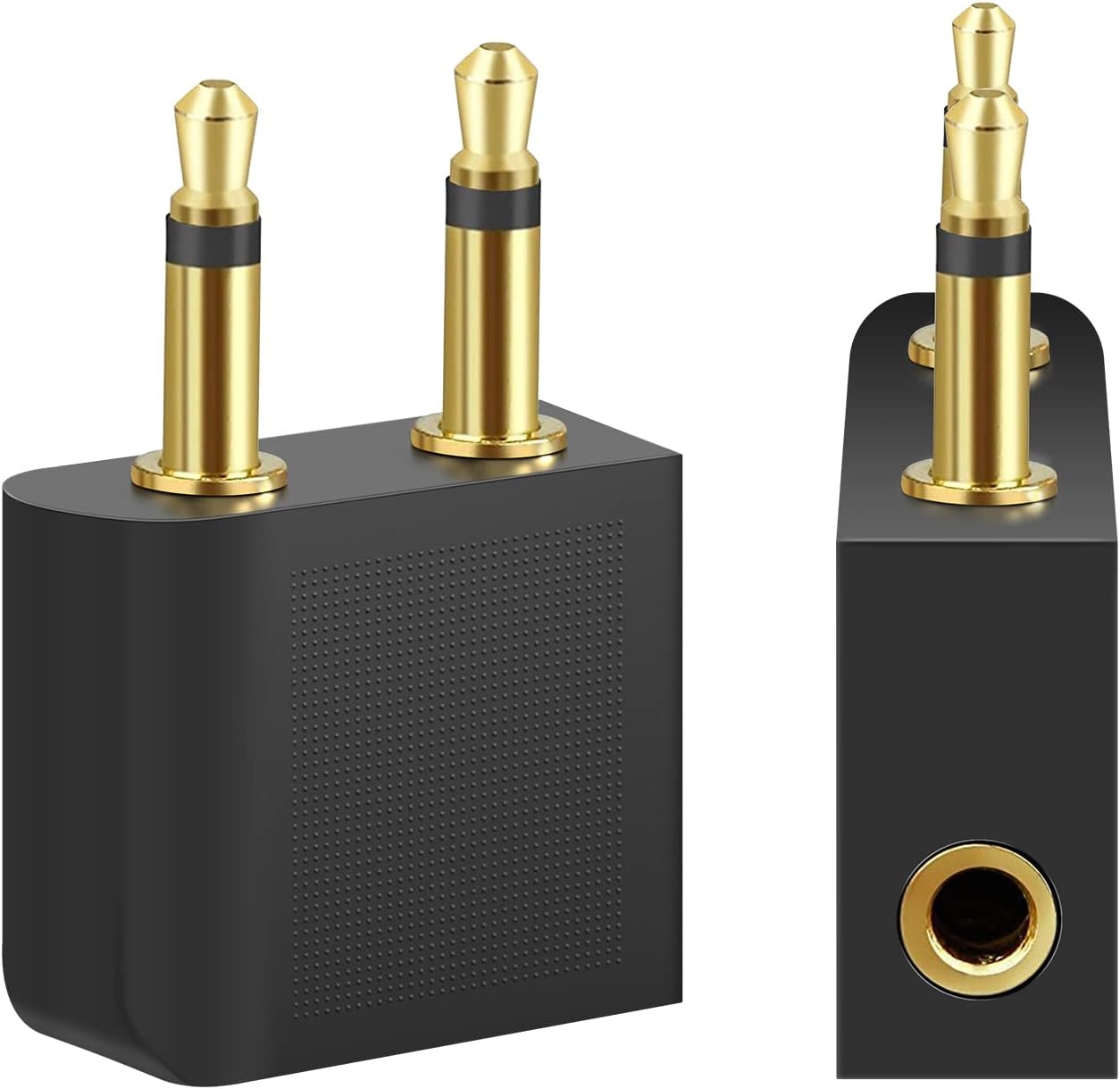 [2 PACK] T Tersely Gold Plated Flight Airplane Headphone Audio Adapter