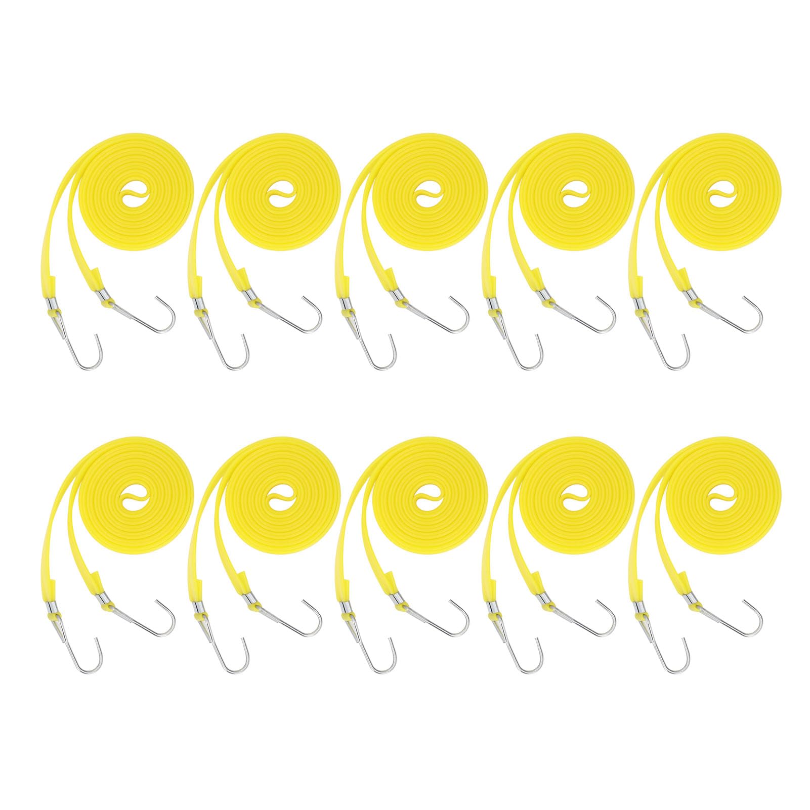 Generic Lot de 10 tendeurs robustes d'extérieur PEP de 2 cm de large, conçus pour sécuriser les marchandises sur les voitures, motos, cordes d'arrimage faciles et fiables (4 m)