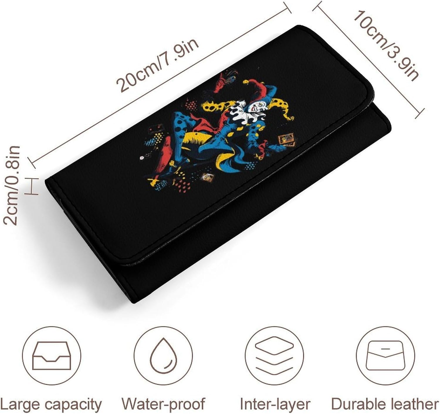 Jester Poker Funny Travel Trifold Wallet image 2