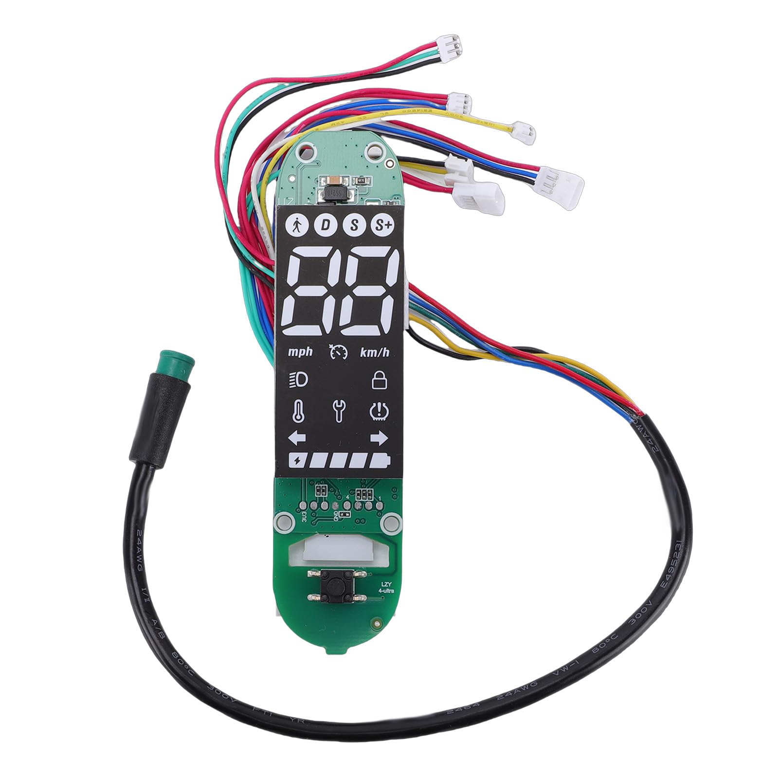 Dilwe Armaturenbrett-Ersatz für Mi 4 Ultra Electric Scooter, 6-Draht-PCB-Bluetooth-Leiterplatte mit Blinkerfunktion, Klares Echtzeit-Display
