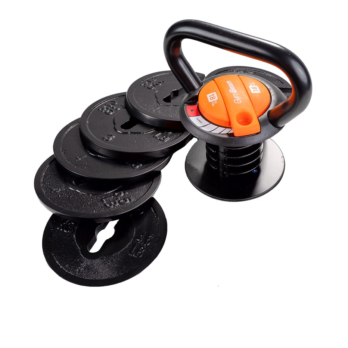 GymBeam Kettlebell Regolabile da 4,5-18 kg, Set di Kettlebell per Sollevamento Pesi, Strumenti di Allenamento in Ferro e ABS per Forza e Cardio, Ideali per Squat, Deadlift, Bench Press, KB Swing