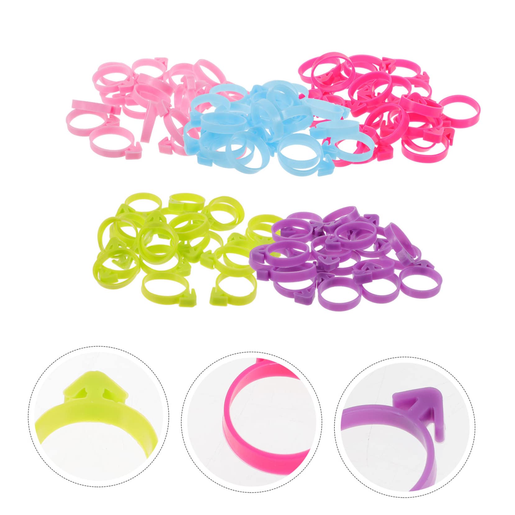 Alipis 4 Sätze Befestigungsring Für Spritzbeutel Tortendekoration Zubehör Backzubehör Fix Party Und Zuckerguss-Beutel-Krawatten Wiederverwendbare Spritzbeutel-Clips Plastik 100 Stück * 4