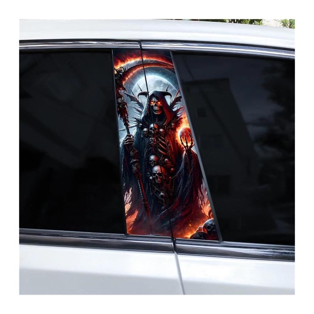 Body Parts 2pcs Car Center Pillar Stickers DIY Knight Style Auto B-Pillar Decals(H)