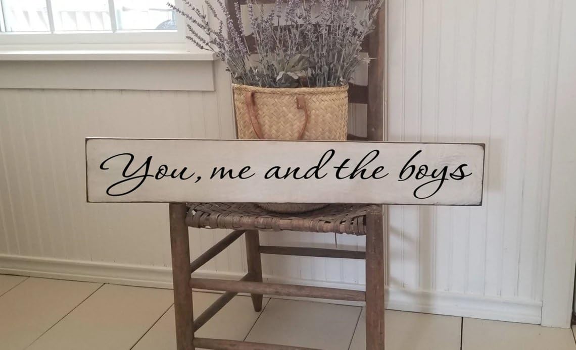 Jkfcbftp Boys A75 You Me And The Sign - Farmhouse Decor - Rustic - Primitive Sign - Family 4X16 Inch