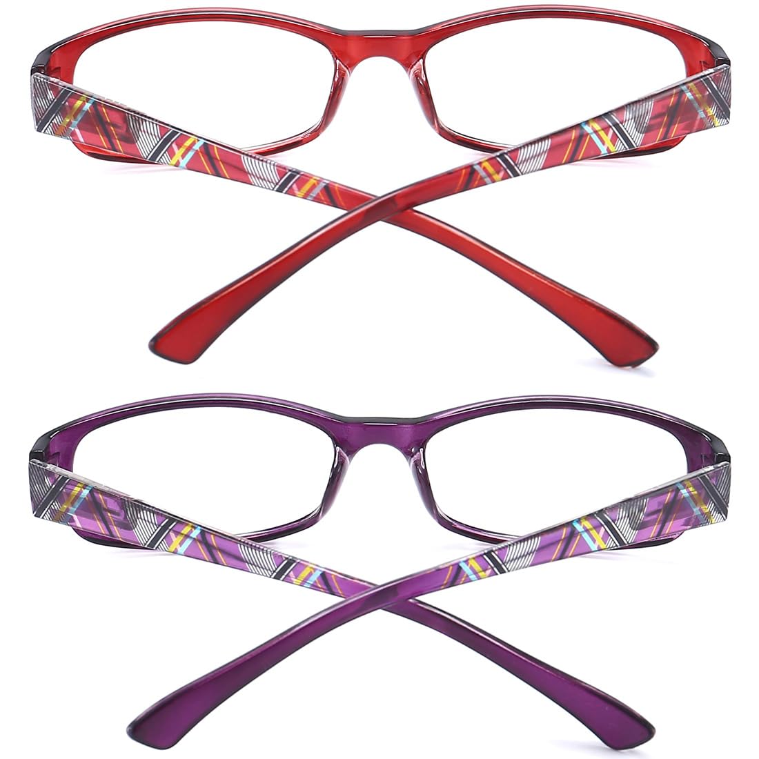 Lesebrille mit blauem Licht für Damen, rechteckiger Rahmen mit Federscharnier