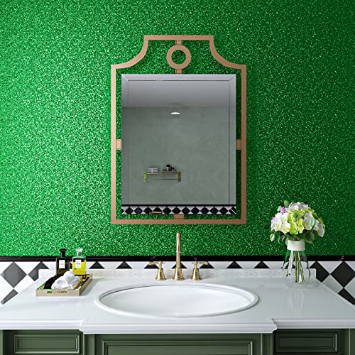 VaryPaper Green Chunky Glitter Wallpaper 40cmx200cm Peel and Stick Green Sequin Sparkle Contact Paper Sticky Back Plastic Art Deco Wallpaper for Living Room Holiday Decor Furniture Wrap - Image 3