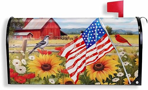 Miniatura 2 de America The Beautiful Summer Farm - Funda magnética para buzón de correo de doble cara para exteriores, decoración del hogar, jardín y patio, 25.5 x