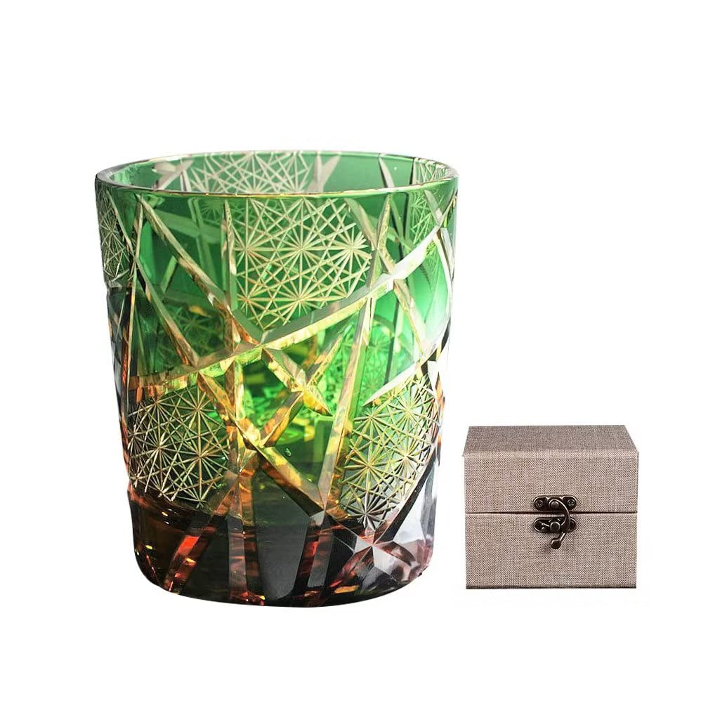 Kiriko Amber Crystal Rock Glass