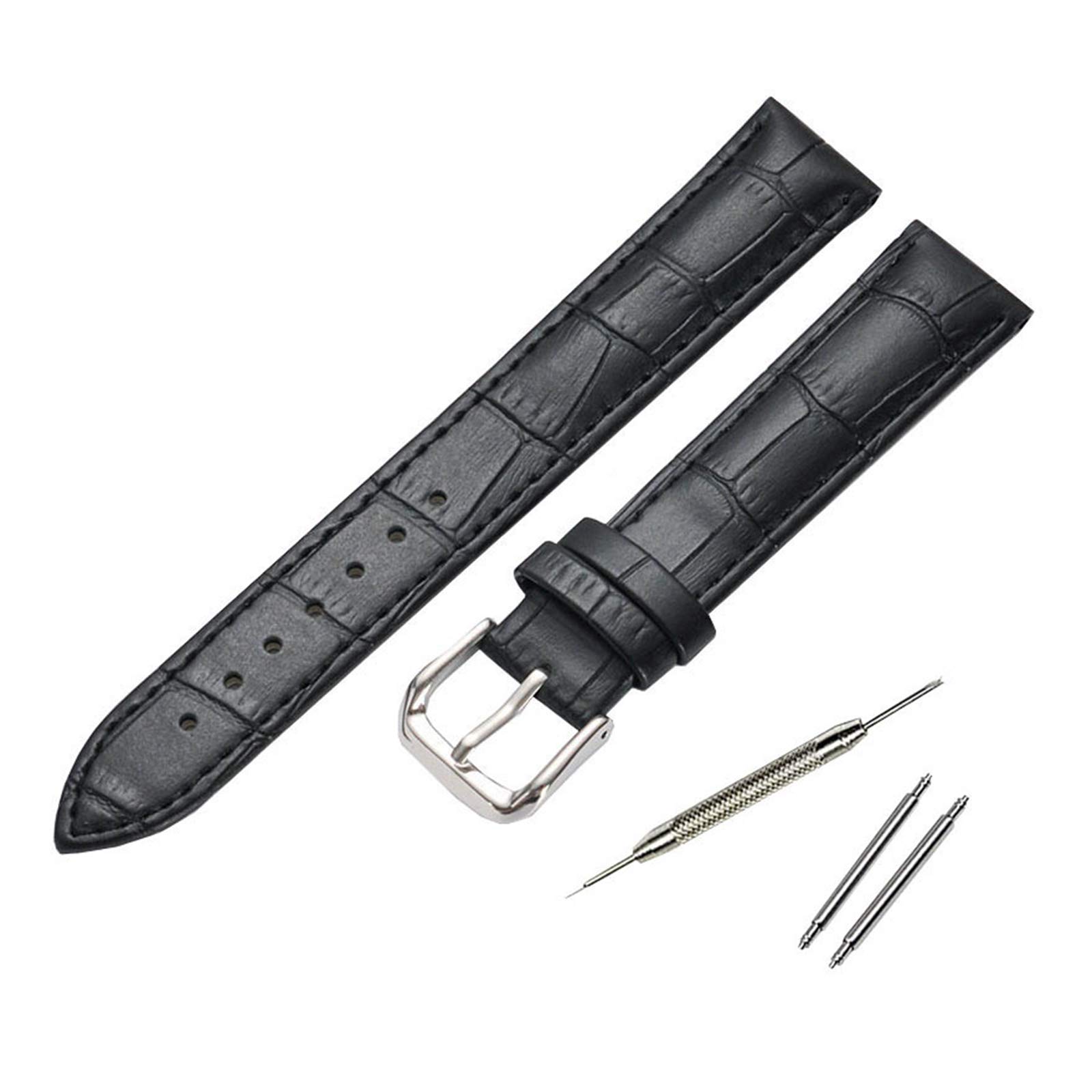 Bracelet de montre en cuir véritable absorbant contre la transpiration et les irritations