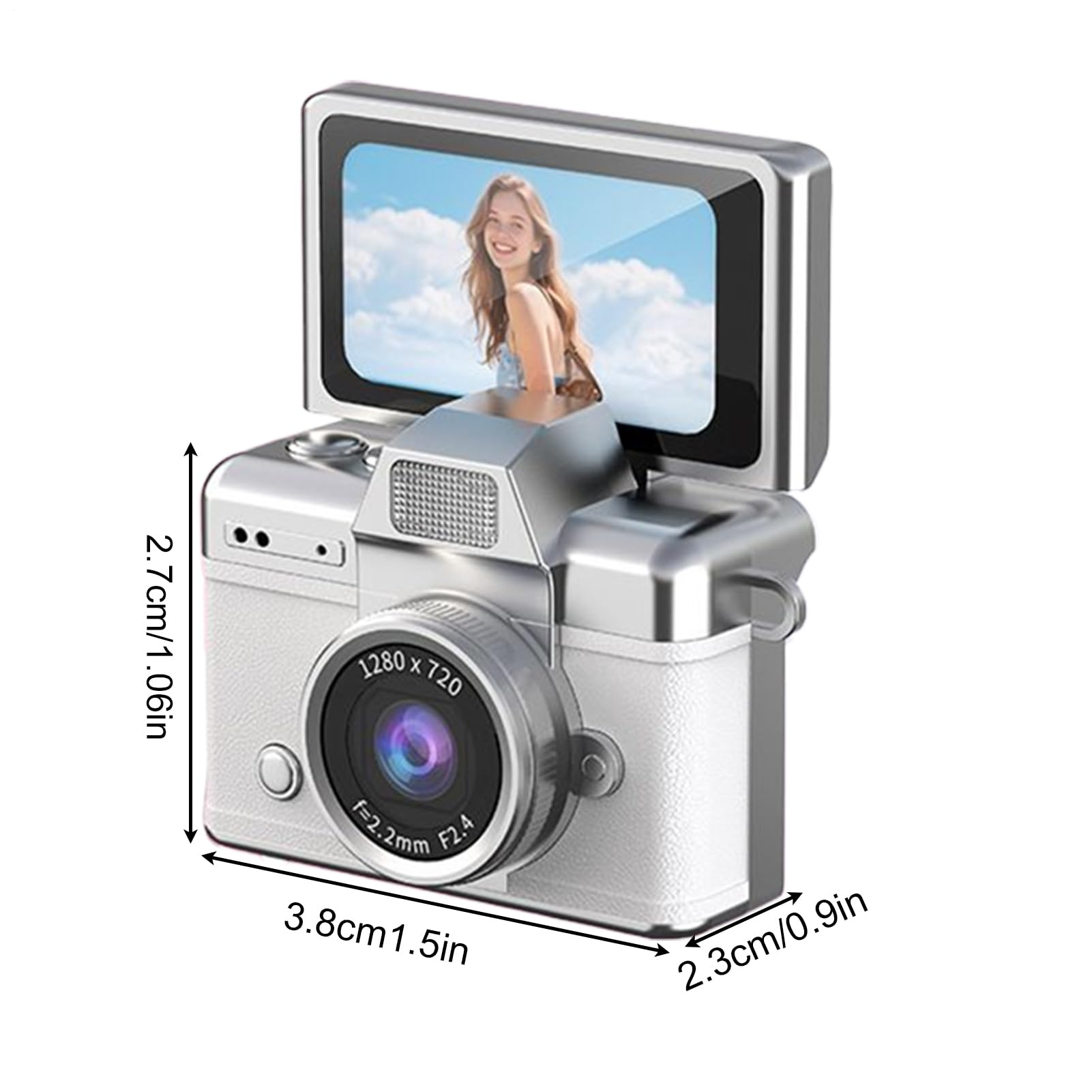 Amazon | ミニデジタルカメラ、レトロデジタルデザイン、3.8*2.7*2.3cm