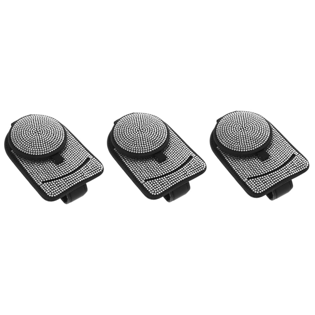 Gatuida 3pièces Porte-lunettes De Voiture Avec Strass Support à Clip Pour Pare-soleil Accessoire Esthétique Pour Lunettes De Soleil Et Cartes