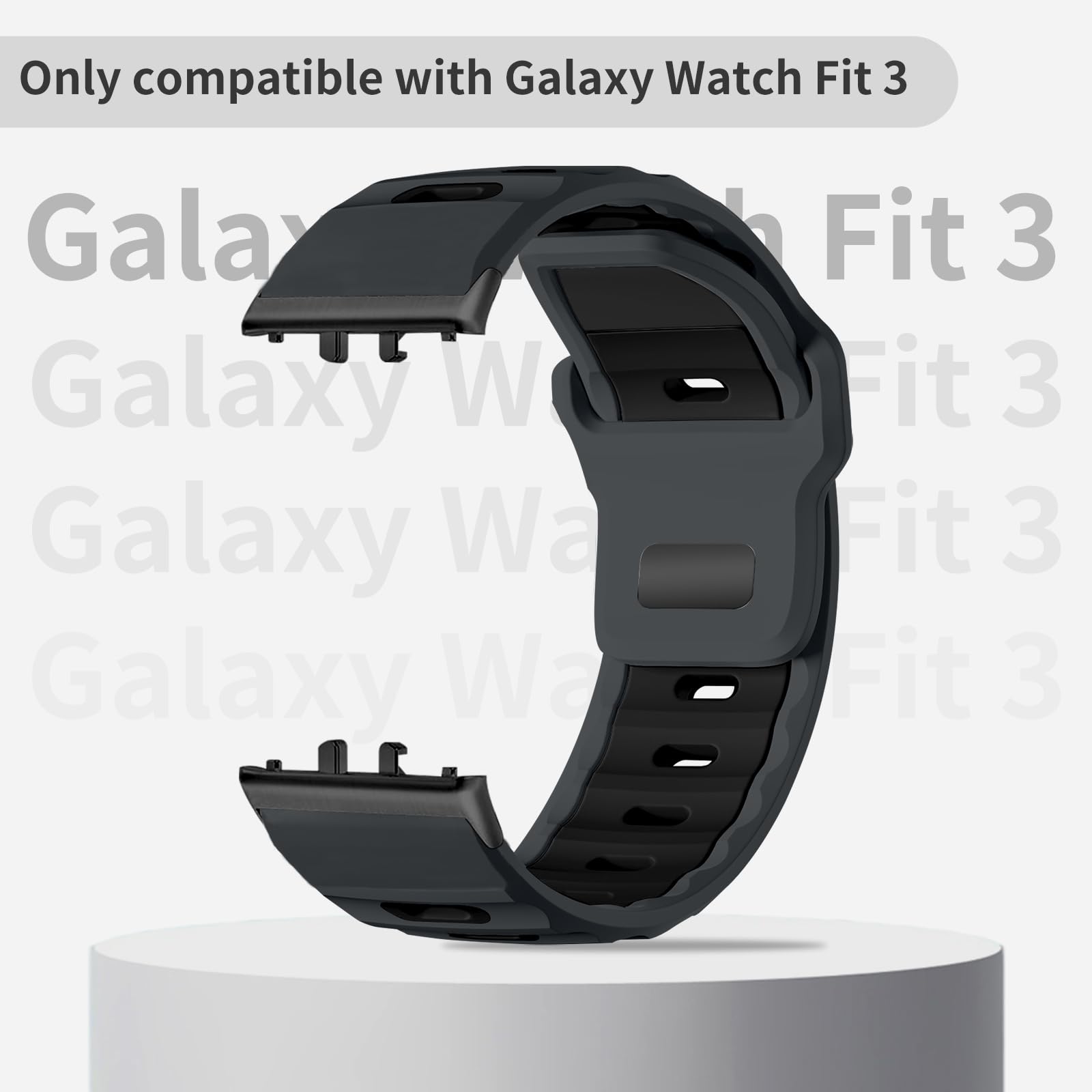 chinbersky Silikonowa bransoletka morska, kompatybilna z Samsung Galaxy Fit 3, dla mężczyzn i kobiet, trwała, dobre dopasowanie, wodoszczelna, miękka, sportowa bransoletka zastępcza do Galaxy Fit 3