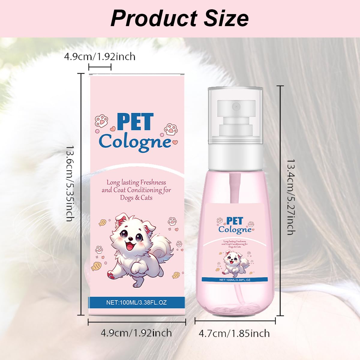 Comioke Hundeparfüm, Parfüm für Hunde & Katzen, Hundeparfüm Spray, Parfum für Hunde und Katzen, Langanhaltendes Deodorant - 100 ml