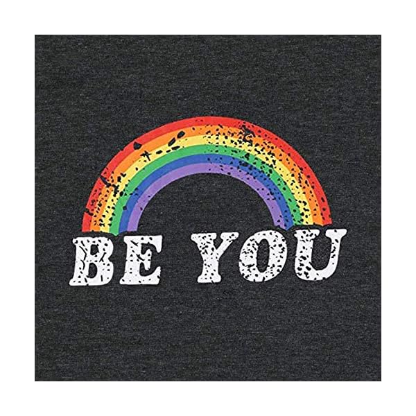 Gay Pride T-Shirt Lesbian Shirt Retro Rainbow Pride Shirt Women Short Sleeve Casual T Shirt Tee (S,Gray 2)