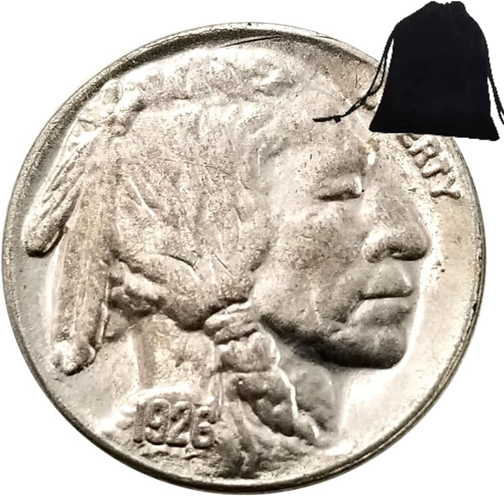 1926 Liberty USA FIVE-CENTS Nickel Buffalo Coins World Coins- Funny Commemorative Old Coin -Morgan Dollar US Coins Lucky Coins+KaiKBax Bag Permanent Service