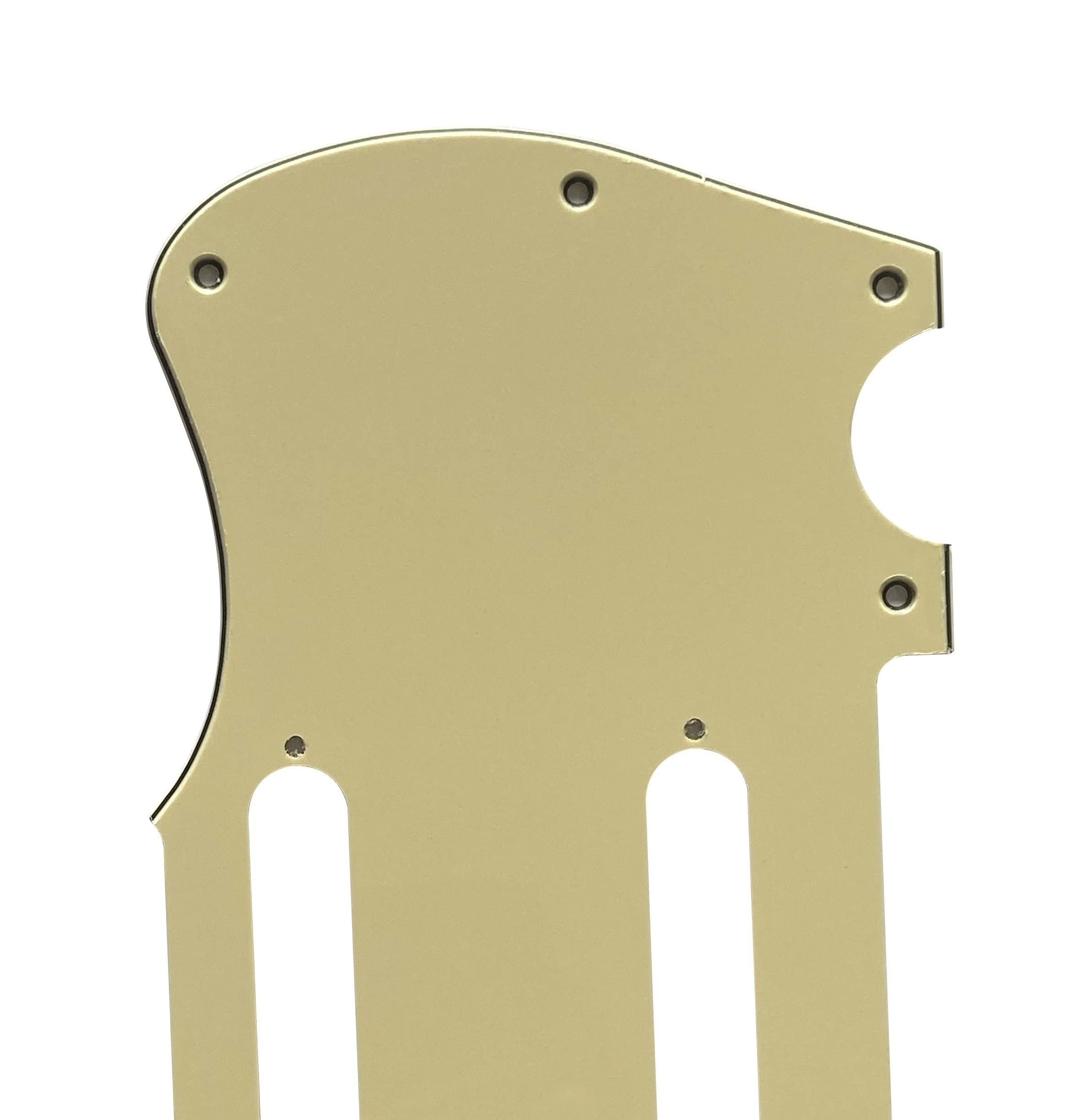 For Jazzcaster Telemaster Hybrid 2 Pickup Style Guitar Pickguard Scratch Plate (3 Ply Vintage Yellow)