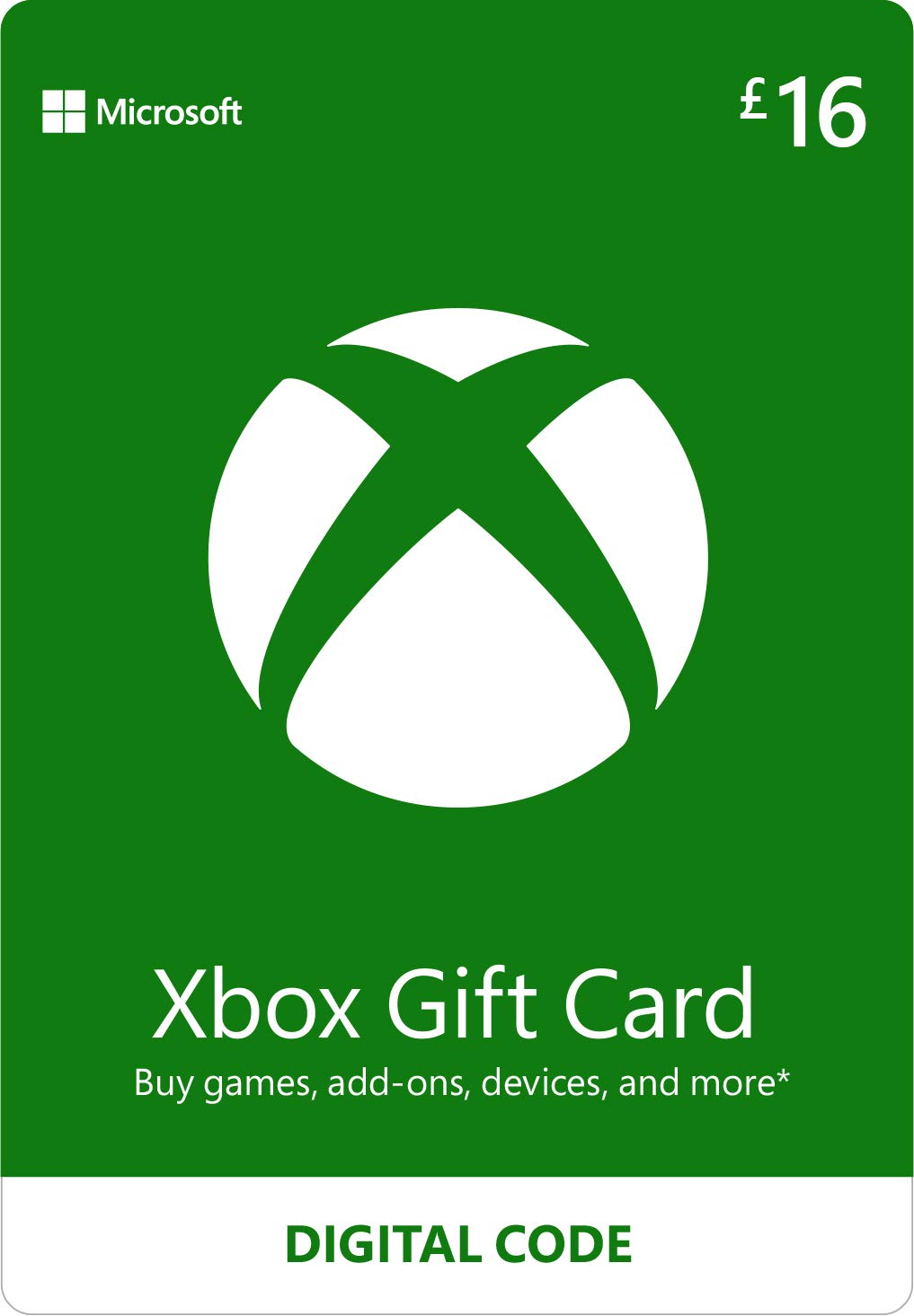 Xbox Gift Card | 16 GBP | Digital Voucher | Xbox One, Series S|X & Windows | (Download Code)
