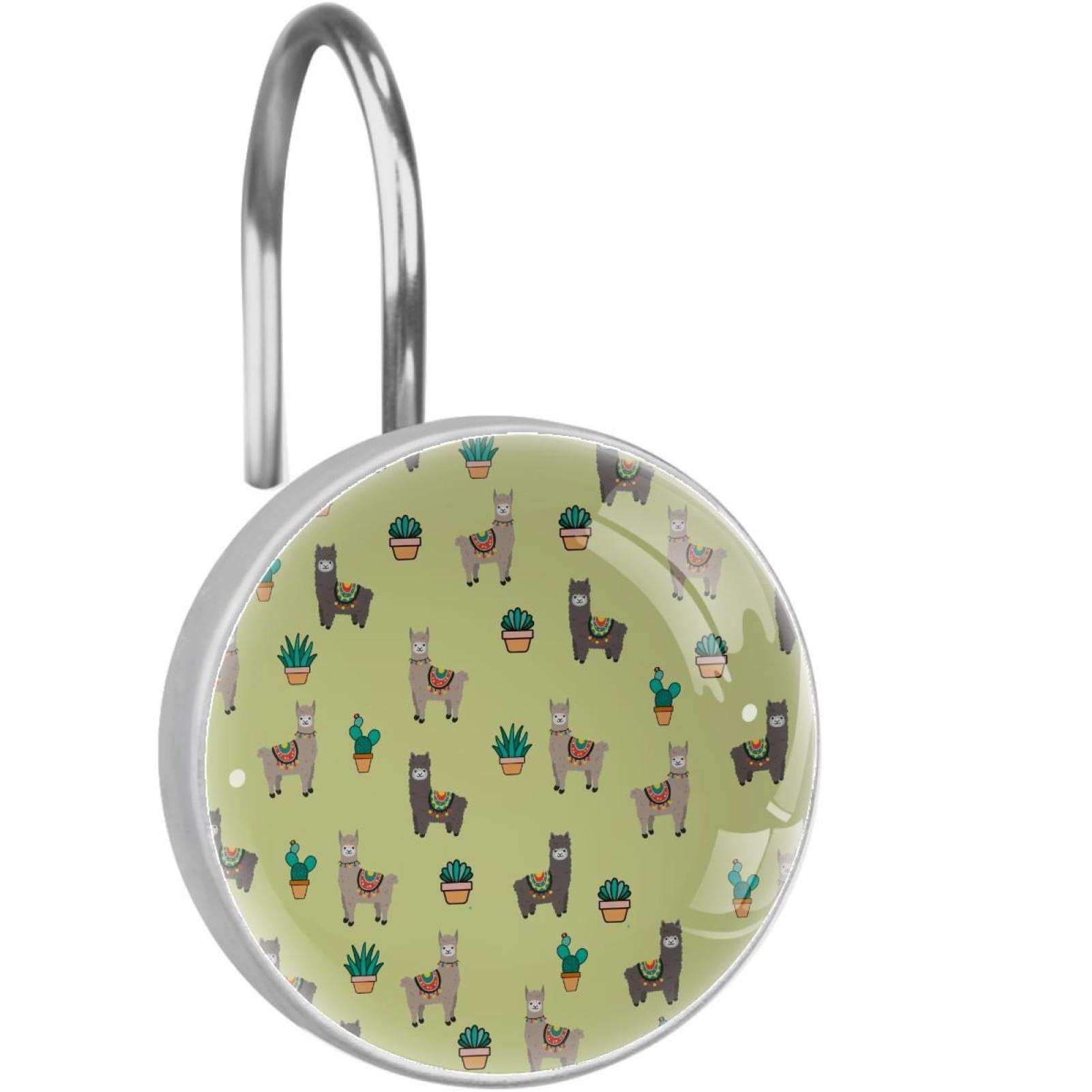 Crochets de rideau de douche alpaga en acier inoxydable durable pour salle de bain