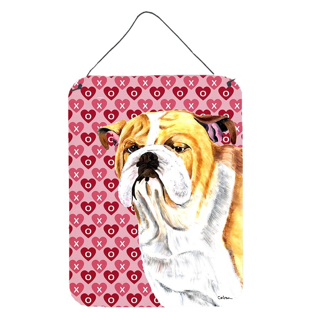 Bulldog English Hearts Love and Valentine's Day Wall or Door Hanging Prints