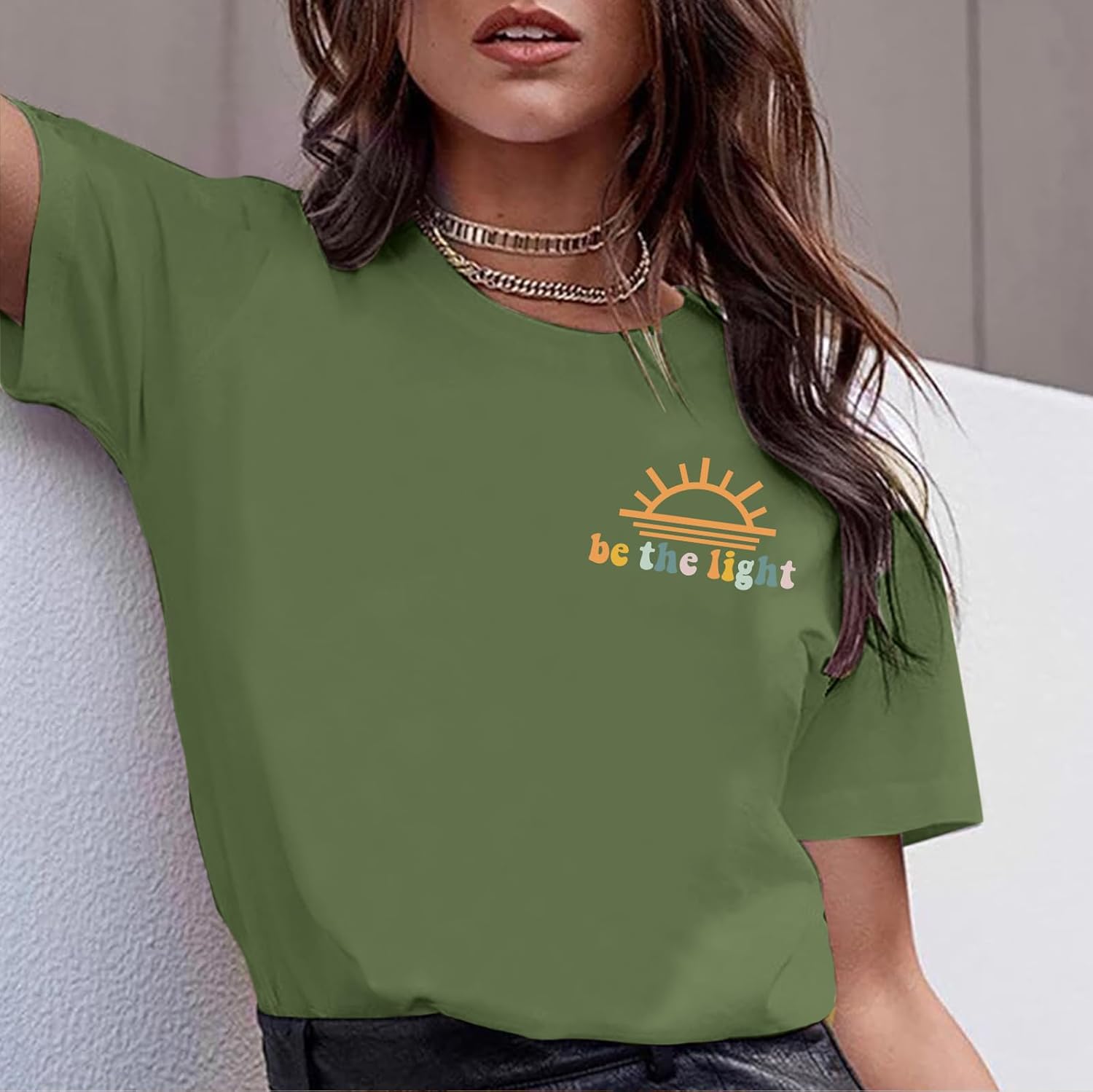 Christian Shirts Women Jesus Faith Tshirt Bible Verse Be The Light Shirt Inspirational Religious Graphic Tees Top - Image 2