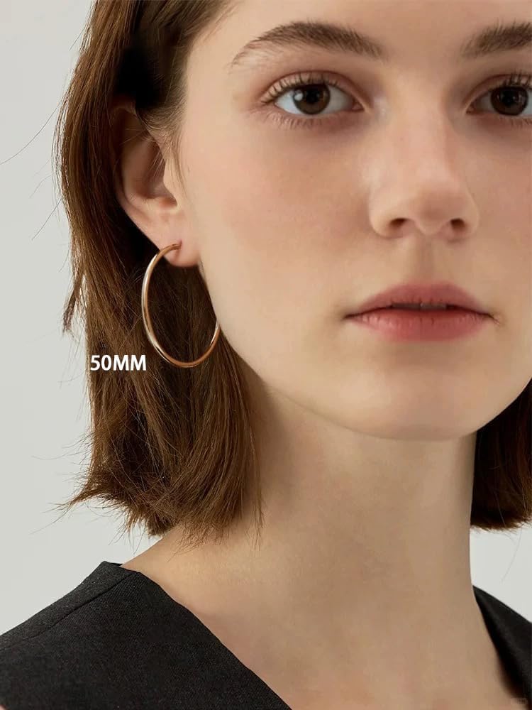 Classic 14K Gold Hoops view 3