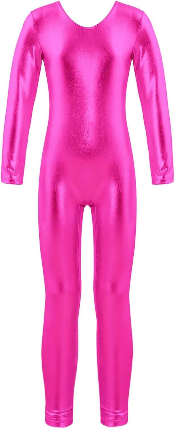 JEYPINMI Toddler Girls Unitards Gymnastics Long Sleeves Full Body Ballet Leotards Dance Bodysuit 4-14 Years