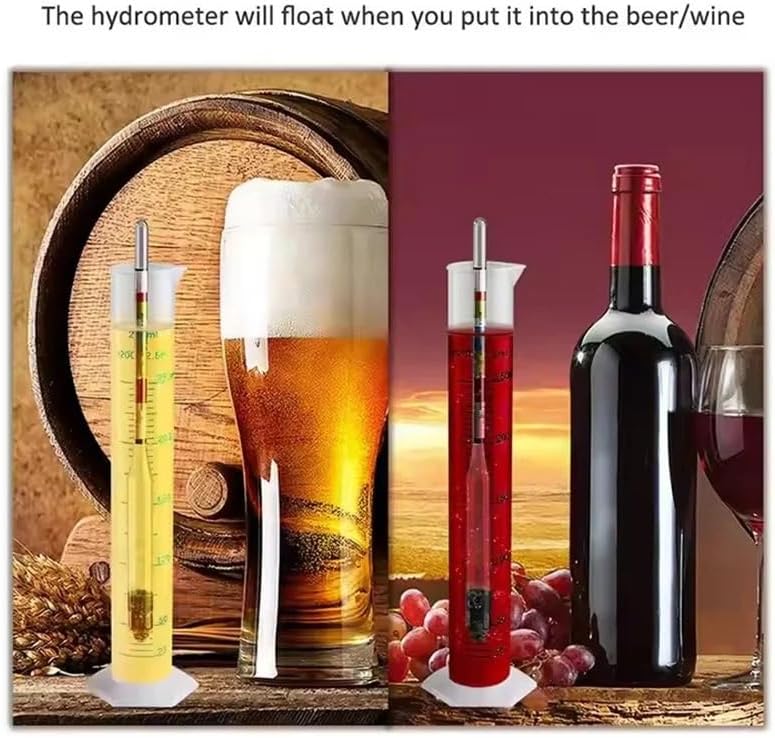 Triple Scale Hydrometer Tester Kit with 250ml Measuring Bottle for Home Brewing