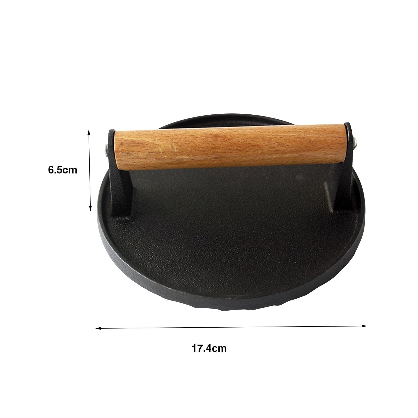 Grillpresse aus Schwerem Holzgriff Steakfleischpresse Burgerpatty Maker Form Ausgewogene Gewichtslage für Outdoor Küche