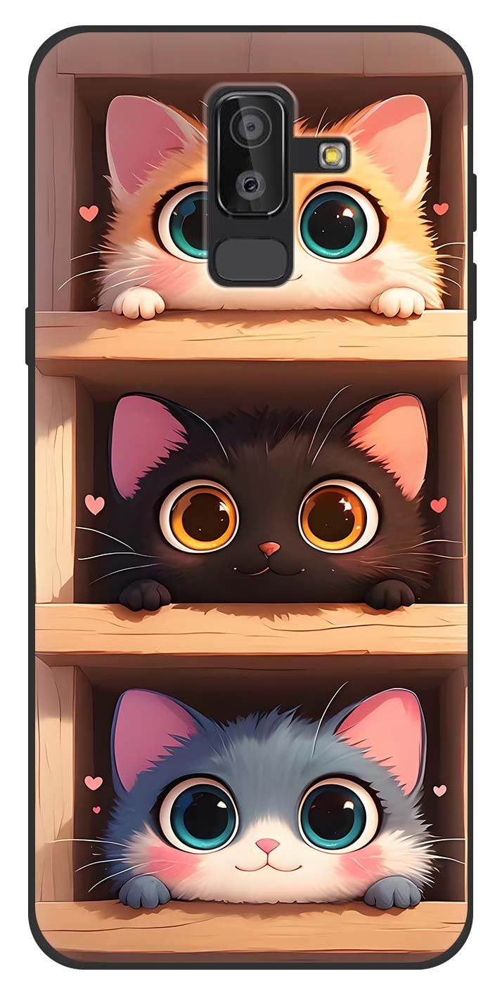 Case Compatible with Samsung Galaxy J8 2018, with Patterns Phone Case Shockproof Protective Silicone Phone Case Matte Finish TPU Bumper Cute Patterns04