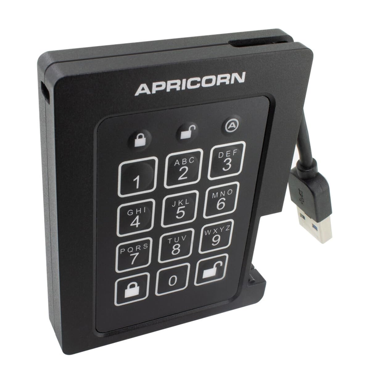 Apricorn4TB Aegis Padlock SSD 256-Bit, FIPS 140-2 Level 2 Validated Ruggedized USB 3.0 Encrypted External Portable Drive (ASSD-3PL256-4TBF)