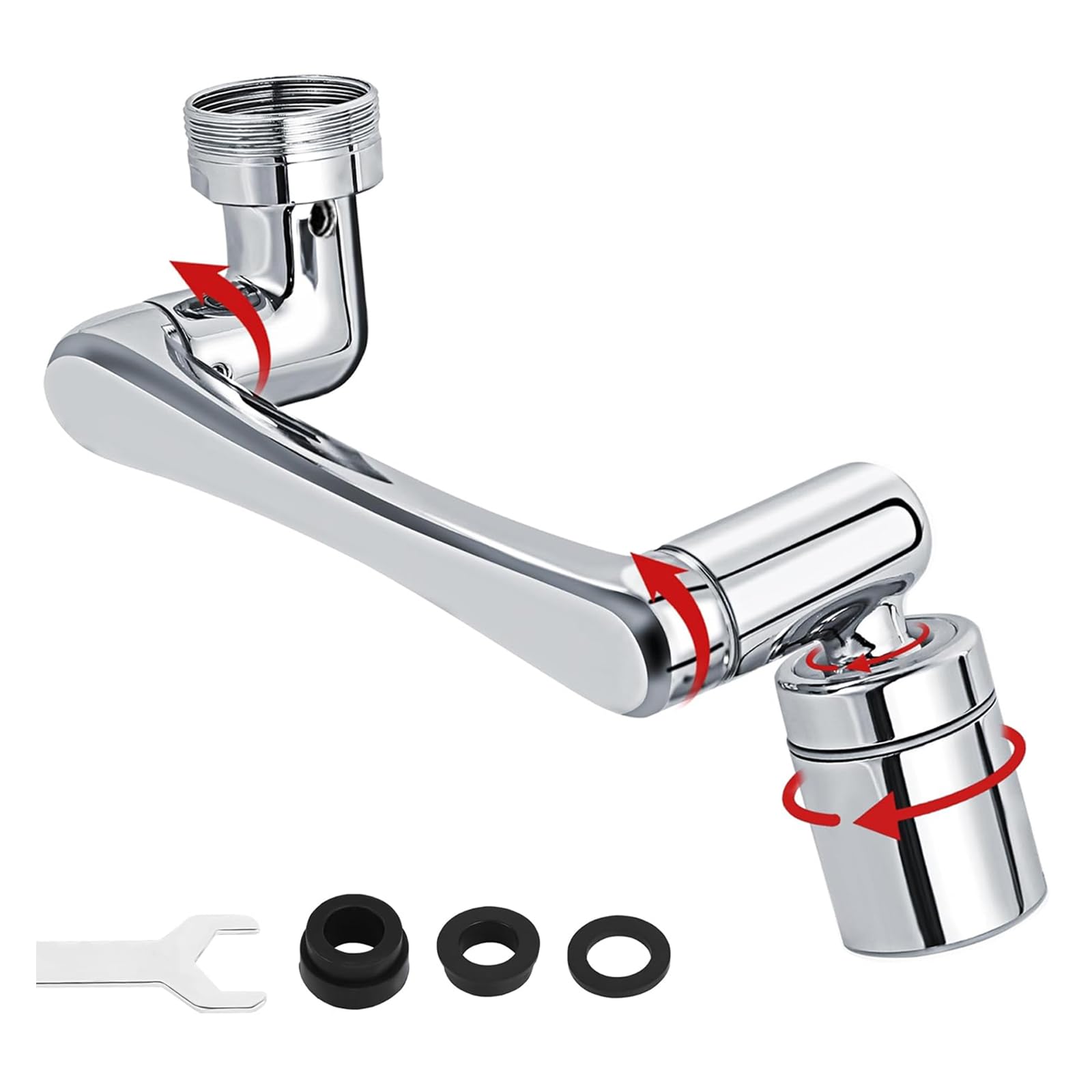 Aerator do kranu, 1440°obrotowy przedłużacz do kranu, wielofunkcyjny przedłużacz aeratora, adapter oszczędzający wodę do kuchni i łazienki