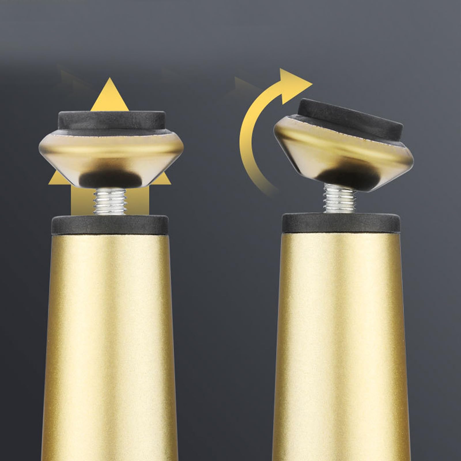 Piedini per Tavolo Conici Moderni 4 Pezzi Piedini per Tavolo Regolabili In Acciaio Laminato A Freddo Color Oro Vernice Spray Piedini per Divano Altezza: 10,5-72,5 cm Piedini per Mobile 35,5 cm/14"