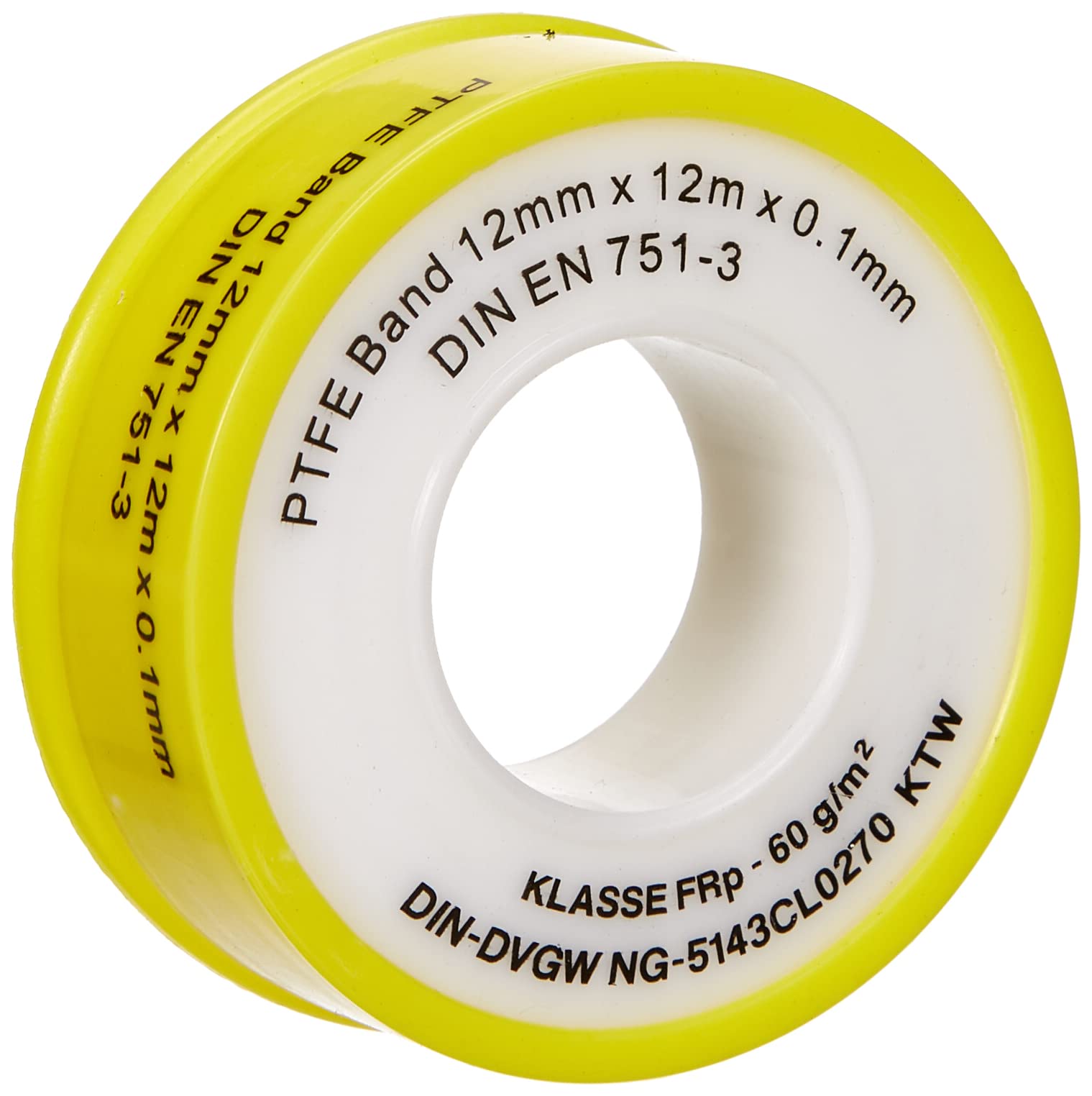 Ruban De Joint En Ptfe, Rouleau (teflon) Pour Filetage Fin Dn10 Selon Din En 751-3, 12 Mm X 0,1 Mm X 12 M (60 G/m²), Blanc, 4011 Acheter à Prix Bas