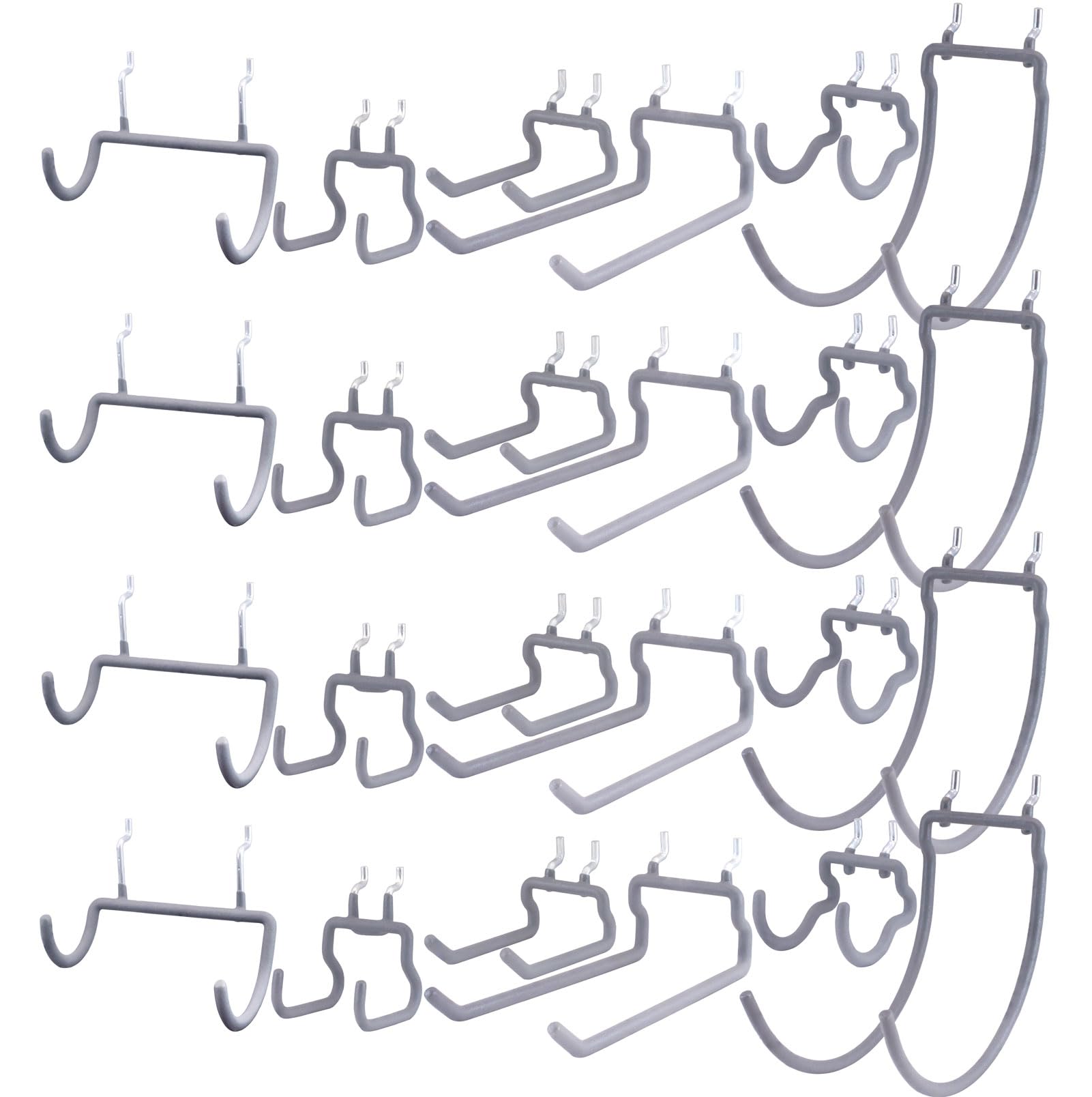 KINOMI 24 Pack Pegboard Hooks Heavy Duty Tool Hooks Pegboard Drill Holder Power Tool Holder, Value Set, Large Pegboard Accessories and Hooks for Tools, Power Drills, Art and Craft Supplies etc