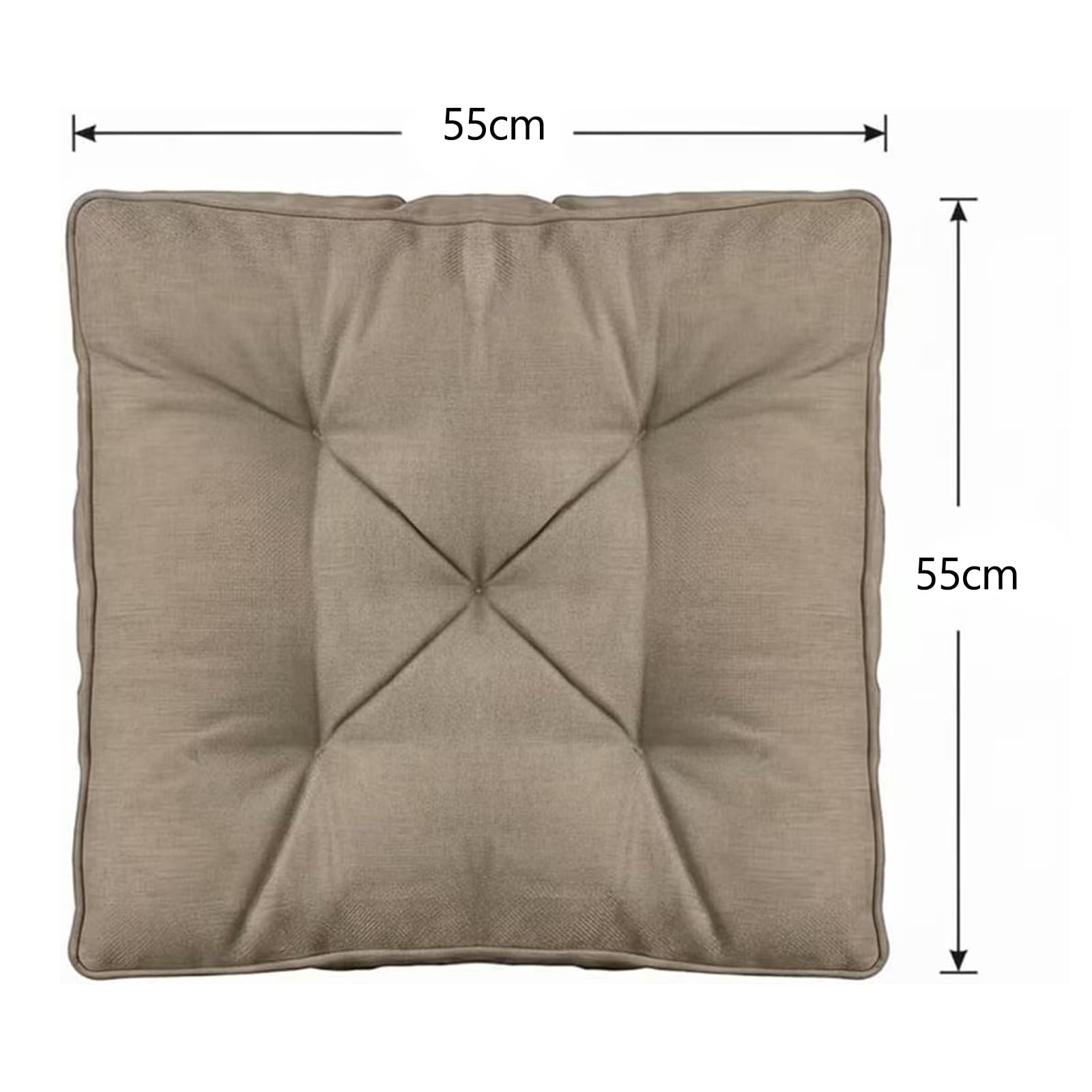 Cojín para Silla de Exterior,Cojín de Respaldo 55x40 cm y Cojines sillas terraza 55x55 cm,Ideal para balcón terraza salón Exterior Confort Acolchado Grueso Duradero,Beige