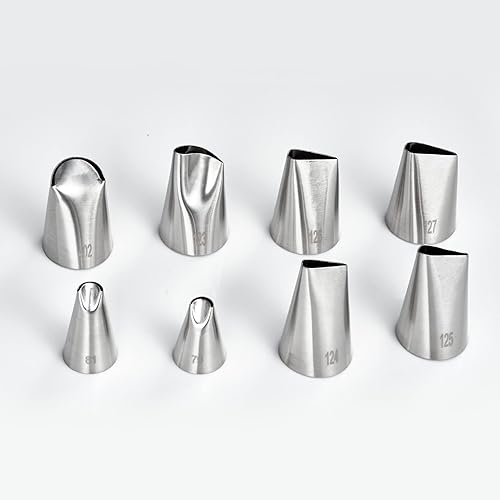 Miniatura 7 de Kasmoire Juego de 8 puntas de rosa puntas de glaseado de pétalos con 10 bolsas desechables para decoración de pasteles